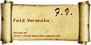 Feld Veronika névjegykártya